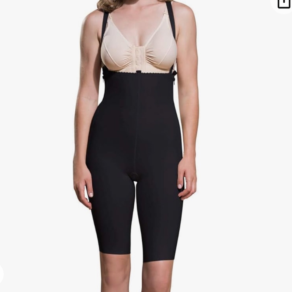 MARENA compression WITH SUSPENDERS MID THIGH LENGTH (BLACK)